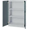 Armoire de bureau, 3OH, verrouillable, avec portes en applique, L 800 mm, gris basalte/alu blanc