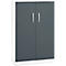 Armoire de bureau, 3OH, verrouillable, avec portes en applique, L 800 mm, gris basalte/blanc trafic
