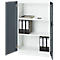 Armoire de bureau, 3OH, verrouillable, avec portes en applique, L 800 mm, gris basalte/blanc trafic