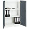 Armoire de bureau, 3OH, verrouillable, avec portes en applique, L 800 mm, gris basalte/blanc trafic