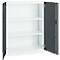 Armoire de bureau, 3OH, verrouillable, avec portes en applique, L 950 mm, gris basalte/blanc trafic