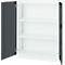 Armoire de bureau, 3OH, verrouillable, avec portes en applique, L 950 mm, gris basalte/blanc trafic
