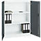 Armoire de bureau, 3OH, verrouillable, avec portes en applique, L 950 mm, gris basalte/blanc trafic