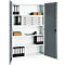 Armoire de bureau, 5 HC, verrouillable, avec portes en applique, L 1200 mm, blanc trafic