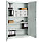 Armoire de bureau, 5 HC, verrouillable, avec portes en applique, L 1200 mm, gris clair