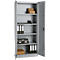 Armoire de bureau, 5 HC, verrouillable, avec portes en applique, L 800 mm, alu blanc