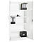Armoire de bureau, 5 HC, verrouillable, avec portes en applique, L 950 mm, blanc trafic