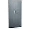 Armoire de bureau, 5 HC, verrouillable, avec portes en applique, L 950 mm, gris basalte/blanc trafic