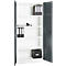 Armoire de bureau, 5 HC, verrouillable, avec portes en applique, L 950 mm, gris basalte/blanc trafic