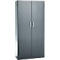 Armoire de bureau, 5 HC, verrouillable, avec portes en applique, L 950 mm, gris basalte
