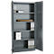 Armoire de bureau, 5 HC, verrouillable, avec portes en applique, L 950 mm, gris basalte