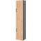 Armoire de bureau TEMPIO, en bois, 2 portes, 6 OH, L 400 x P 340 x H 2130 mm, anthracite/chêne caryer