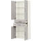 Armoire de bureau TEMPIO, en bois, 4 portes, 2 tiroirs, 6 OH, L 800 x P 340 x H 2130 mm, blanc/béton