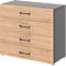 Armoire de bureau TEMPIO, en bois, 4 tiroirs, 2 OH, L 800 x P 340 x H 720 mm, anthracite/chêne caryer
