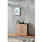 Armoire de bureau TEMPIO, en bois, 4 tiroirs, 2 OH, L 800 x P 340 x H 720 mm, anthracite/chêne caryer