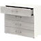 Armoire de bureau TEMPIO, en bois, 4 tiroirs, 2 OH, L 800 x P 340 x H 720 mm, blanc/béton
