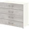 Armoire de bureau TEMPIO, en bois, 4 tiroirs, 2 OH, L 800 x P 340 x H 720 mm, blanc/béton