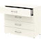 Armoire de bureau TEMPIO, en bois, 4 tiroirs, 2 OH, L 800 x P 340 x H 720 mm, blanc/blanc