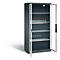 Armoire de charge de batterie Basic de C+P avec fenêtre en verre acrylique, H 1950 x L 930 x P 500 mm, anthracite/gris clair