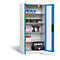 Armoire de charge de batterie Basic de C+P avec fenêtre en verre acrylique, H 1950 x L 930 x P 500 mm, gris clair/bleu clair
