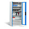 Armoire de charge de batterie Basic de C+P avec fenêtre en verre acrylique, H 1950 x L 930 x P 500 mm, gris clair/bleu clair