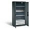 Armoire de charge de batterie Basic de C+P avec portes en tôle pleine, H 1950 x L 930 x P 500 mm, anthracite