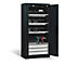 Armoire de charge de batterie Comfort de C+P avec portes en tôle pleine, H 1950 x L 930 x P 500 mm, anthracite
