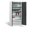Armoire de charge sur batterie Basic de C+P avec portes en tôle pleine, H 1950 x L 930 x P 500 mm, gris clair/anthracite