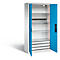 Armoire de charge sur batterie Basic de C+P avec portes en tôle pleine, H 1950 x L 930 x P 500 mm, gris clair/bleu clair