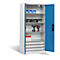 Armoire de charge sur batterie Basic de C+P avec portes en tôle pleine, H 1950 x L 930 x P 500 mm, gris clair/bleu clair