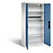 Armoire de charge sur batterie Basic de C+P avec portes en tôle pleine, H 1950 x L 930 x P 500 mm, gris clair/bleu lointain