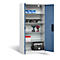 Armoire de charge sur batterie Basic de C+P avec portes en tôle pleine, H 1950 x L 930 x P 500 mm, gris clair/bleu lointain