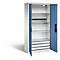 Armoire de charge sur batterie Basic de C+P avec portes en tôle pleine, H 1950 x L 930 x P 500 mm, gris clair/bleu lointain