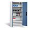 Armoire de charge sur batterie Basic de C+P avec portes en tôle pleine, H 1950 x L 930 x P 500 mm, gris clair/bleu lointain