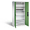 Armoire de charge sur batterie Basic de C+P avec portes en tôle pleine, H 1950 x L 930 x P 500 mm, gris clair/vert réséda