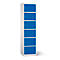 Armoire de chargement des batteries, 6 compartiments avec serrure à cylindre, tôle d'acier gris clair RAL 7035/bleu de gentiane RAL 5010
