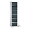 Armoire de chargement des batteries, 6 compartiments avec serrure à cylindre, tôle d'acier gris clair RAL 7035/gris anthracite RAL 7016