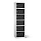 Armoire de chargement des batteries, 6 compartiments avec serrure à cylindre, tôle d'acier gris clair RAL 7035/noir profond RAL 9005