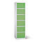 Armoire de chargement des batteries, 6 compartiments avec serrure à cylindre, tôle d'acier gris clair RAL 7035/ vert réséda RAL 6011