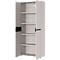 Armoire de classement Aalborg, 2 portes, 4 tablettes, patins de meuble, panneau de particules mélaminé, L 810 x P 400 x H 1970 mm, cachemire