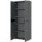 Armoire de classement Aalborg, 2 portes, 4 tablettes, patins de meuble, panneau de particules mélaminé, L 810 x P 400 x H 1970 mm, graphite