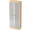 Armoire de classement avec portes vitrées ULM, 5 HC, l. 800 x P 420 x H 2004 mm, coloris érable