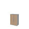 Armoire de classement BARI, 3 hauteurs de classeurs, 2 tablettes, l. 819 x P 430 x H 1117 mm, coloris chêne/gris moyen