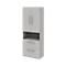 Armoire de classement BARI, 6 HC, 2 portes, 2 dossiers suspendus, verrouillage central, l. 819 x P 430 x H 2174 mm, gris clair