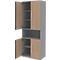 Armoire de classement BARI, 6 HC, 3 tablettes, 1 compartiment ouvert, l. 819 x P 430 x H 2174 mm, coloris chêne/gris moyen