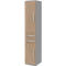 Armoire de classement BARI, 6 HC, 3 tablettes, 2 tiroirs, charnière de porte côté gauche, l. 427 x P 430 x H 2174 mm, gris moyen/chêne/alu
