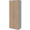 Armoire de classement BARI, 6 HC, 5 tablettes, serrure, l. 819 x P 430 x H 2174 mm, coloris chêne/gris moyen