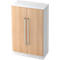 Armoire de classement TARVIS, avec poignée sans serrure, 3 hauteurs de classeurs, l. 800 x P 420 x H 1270 mm, coloris blanc/chêne