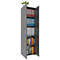 Armoire de classement Ulas, 5 hauteurs de classeurs, 4 tablettes, pour env. 35 classeurs, portes battantes, L 490 x P 340 x H 1780 mm, bois, anthracite