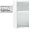 Armoire murale blanche avec deux compartiments, texte : Deux compartiments offrent de l’espace pour ranger les médicaments et les bandages.